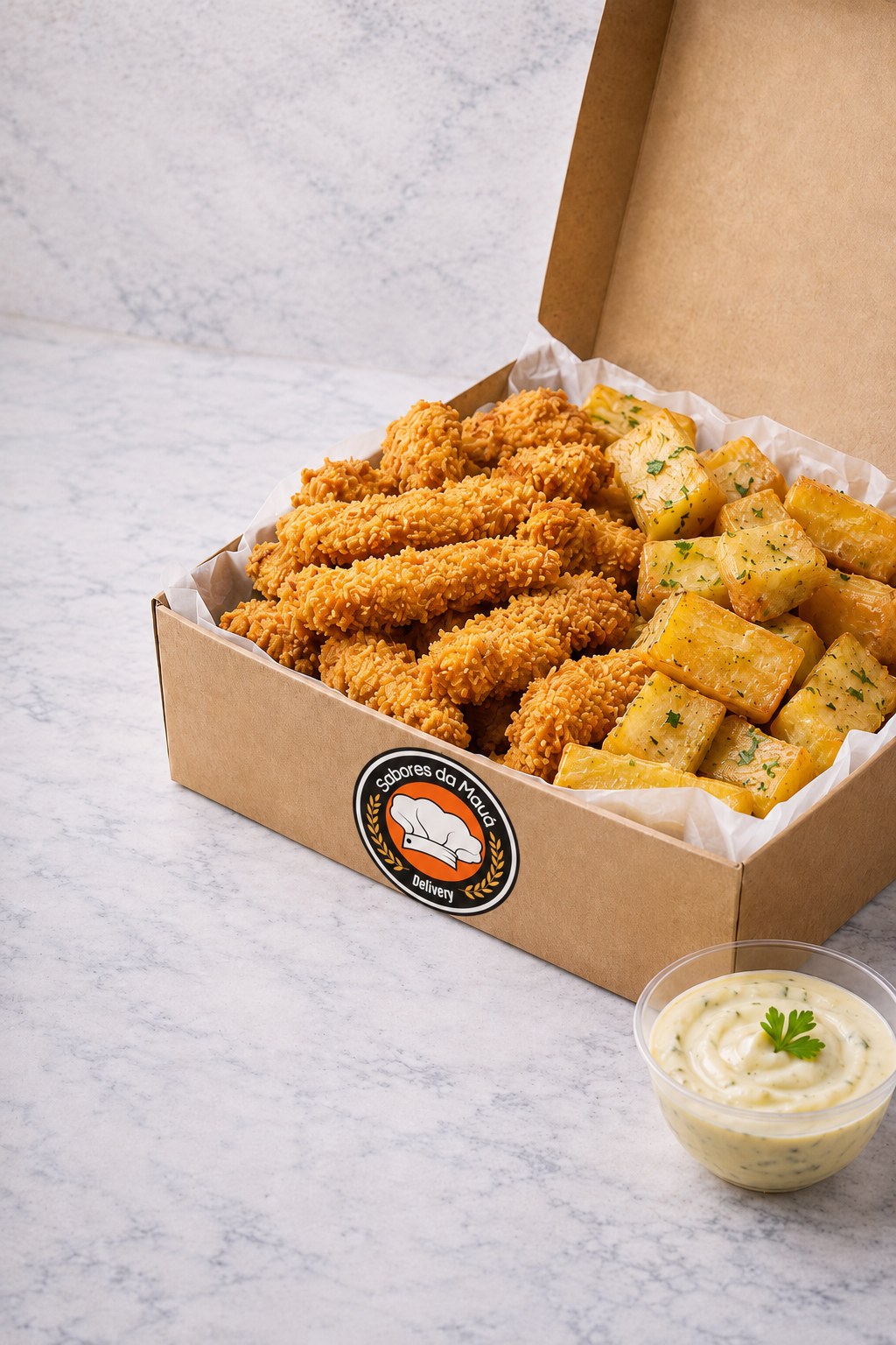 Gurjão de Frango Panko + Aipim na Manteiga + Maionese